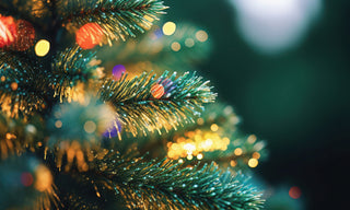 multi clolored lights and a christmas tree