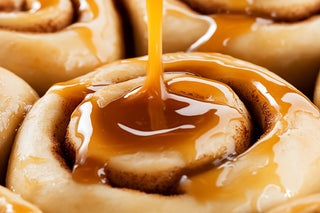 buns with sticky suryp poured on them