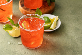 Strawberry Margarita on the Rocks