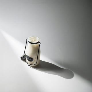 milkbottle with the lid off to the side 