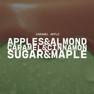 Text overlay of flavor options on a blurred background