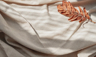 linen fabric and leaves 