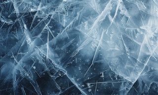 blue ice with cracks