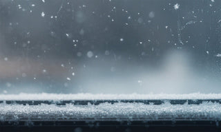 light snow covered window sill 