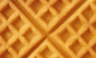 close up of a waffle 