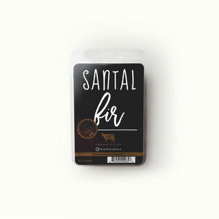 Santal Fir candle wax melt package on a white background