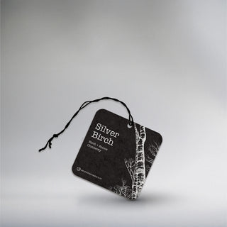 a car freshener with a birch branch on a black background 