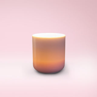 inside lit pink candle 